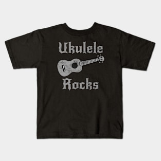 Ukulele Rocks, Ukulelist Uke Player Goth Heavy Rock Musician Kids T-Shirt